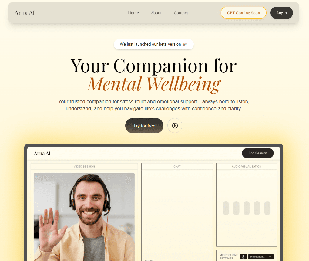ArnaAI: Your Companion for Mental Wellbeing
